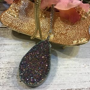 Purple Druzy Necklace